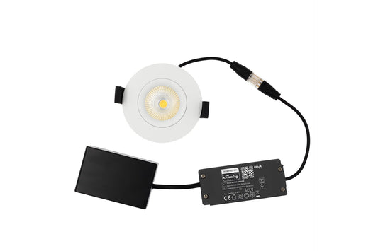 Foco Embutido Orientable LightSolutions HiluX DS8 8 W Temperatura Regulable 2200-6000 K, CRI 95, Wi-Fi y Bluetooth, Powered by Shelly - Blanco