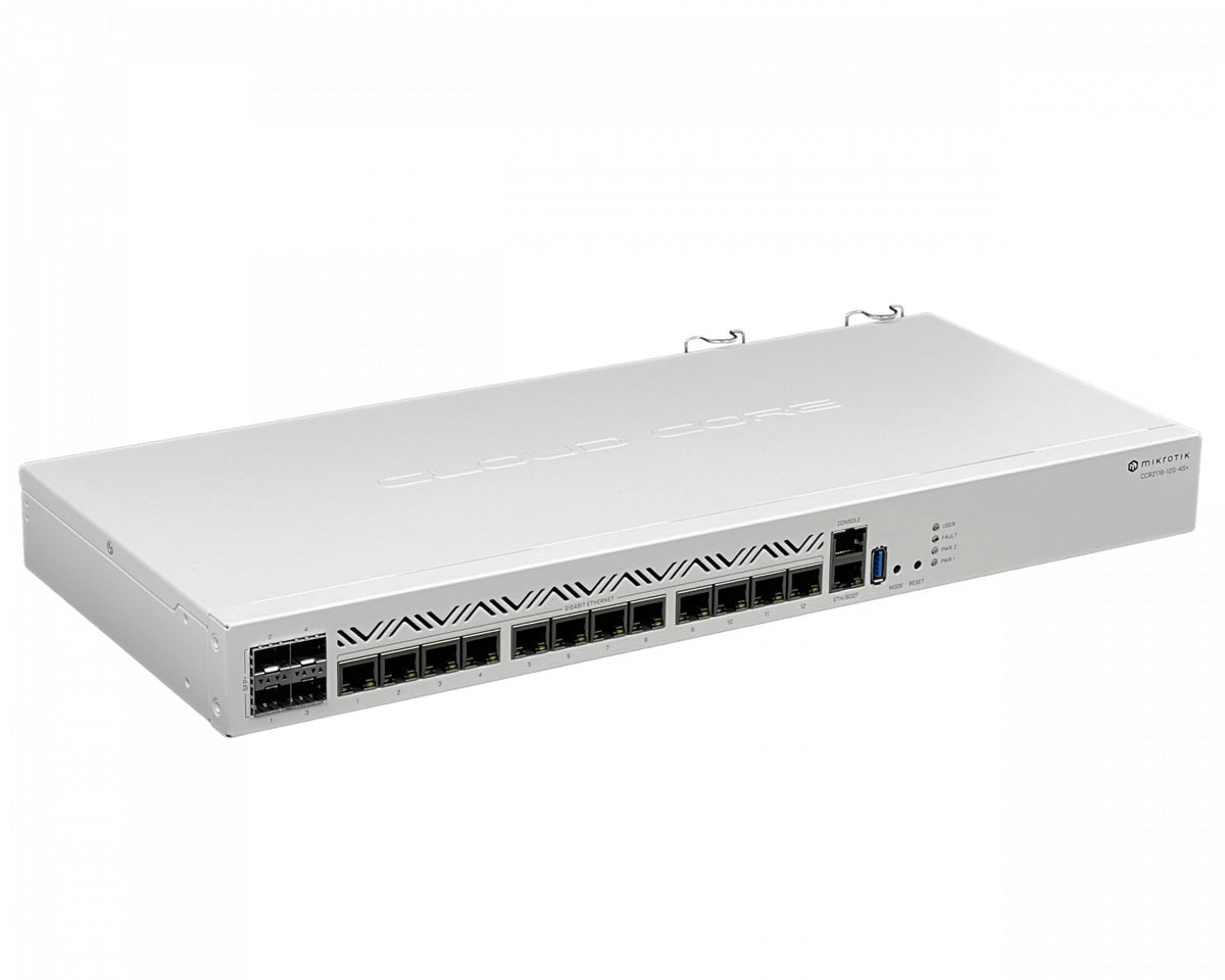 CCR2116-12G-4S+ MIKROTIK 16-2GHz 13-1000 4-Puertos SFP+ RS232-RJ45 Núcleo 6 2-220VAC necesita-Cables-C13