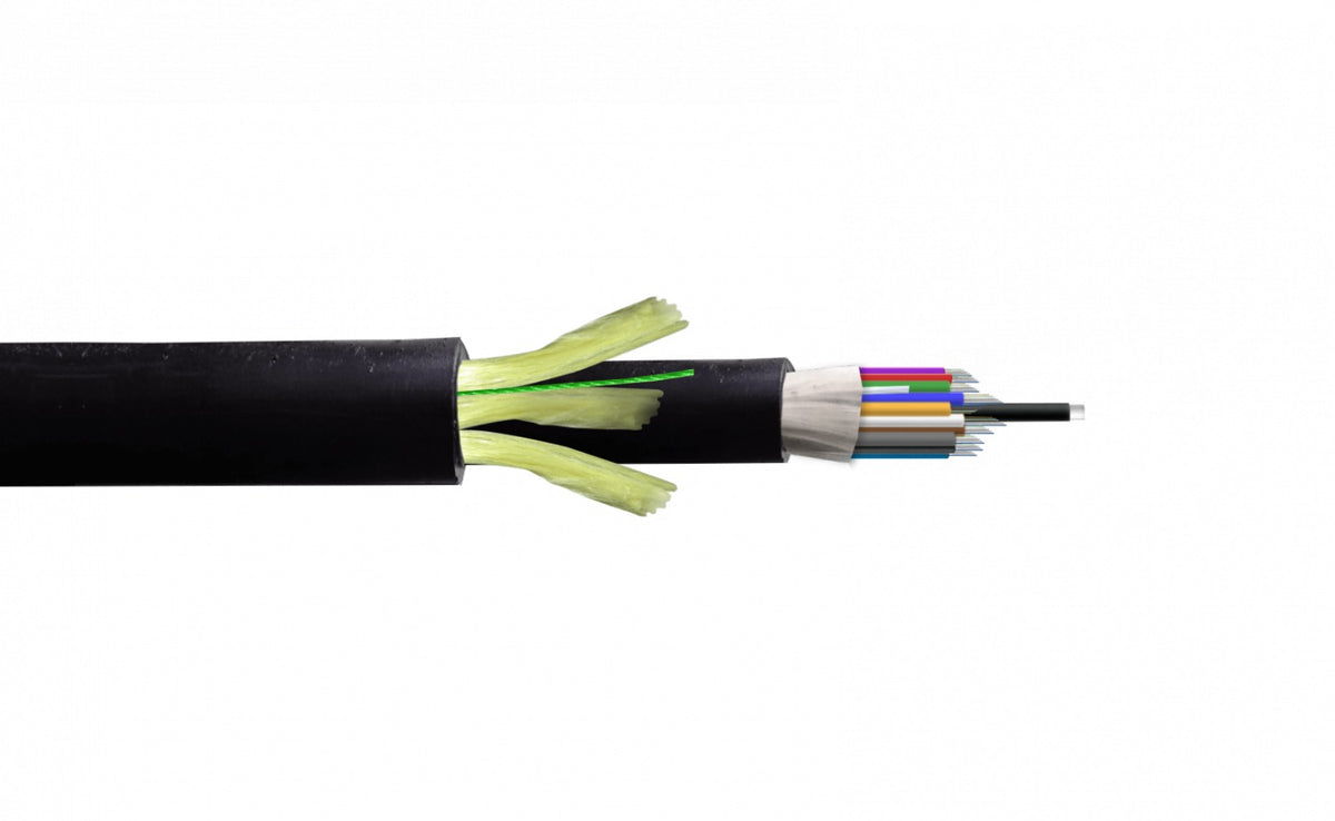 CFSS144 SM Cable ADSS de 144 Fibras G652D Vano 200m Cubierta PE Doble Chaqueta Monomodo