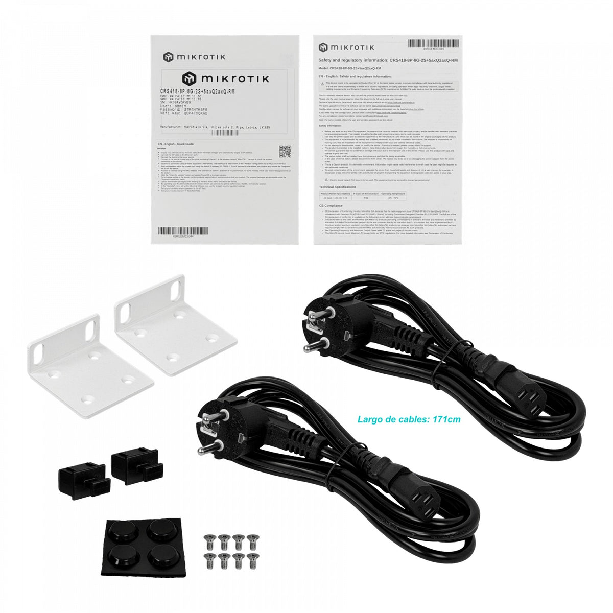 CRS418-8P-8G-2S+5AXQ MIKROTIK WiFi6 17-1000(8-PoE+) 150W 2-SFP+ 5/2,4GHz Entrada USB Capa-2 2-220VAC