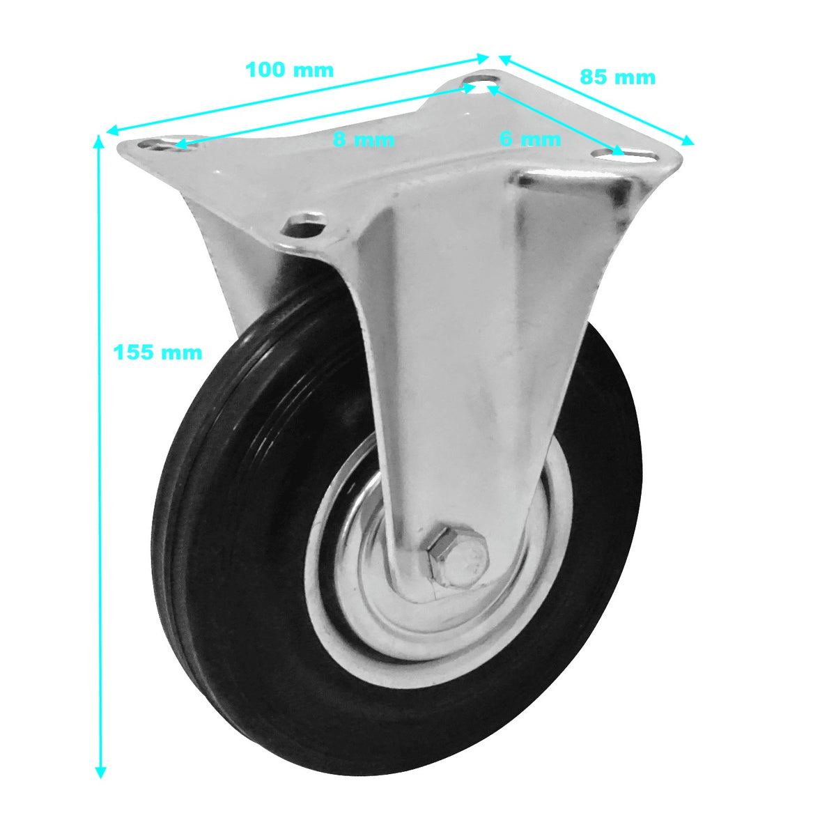RUEDA-5 Rueda 5-pulgadas Fija Negra Soporta-125Kg 85x100x155mm
