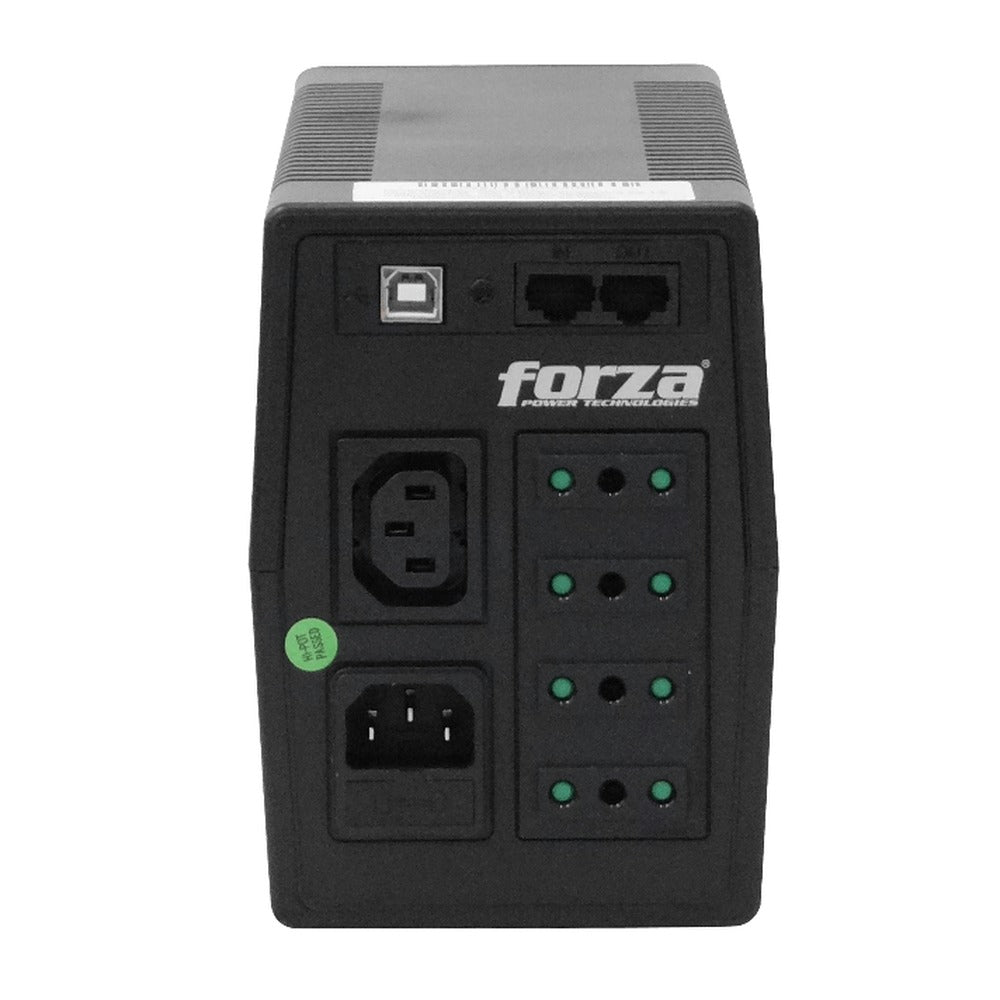 SL-812UL-C FORZA 65WH 1x9AH 800VA 480W 4-IH-Chile 1-C13 1-C14 AVR USB 2-RJ UPS