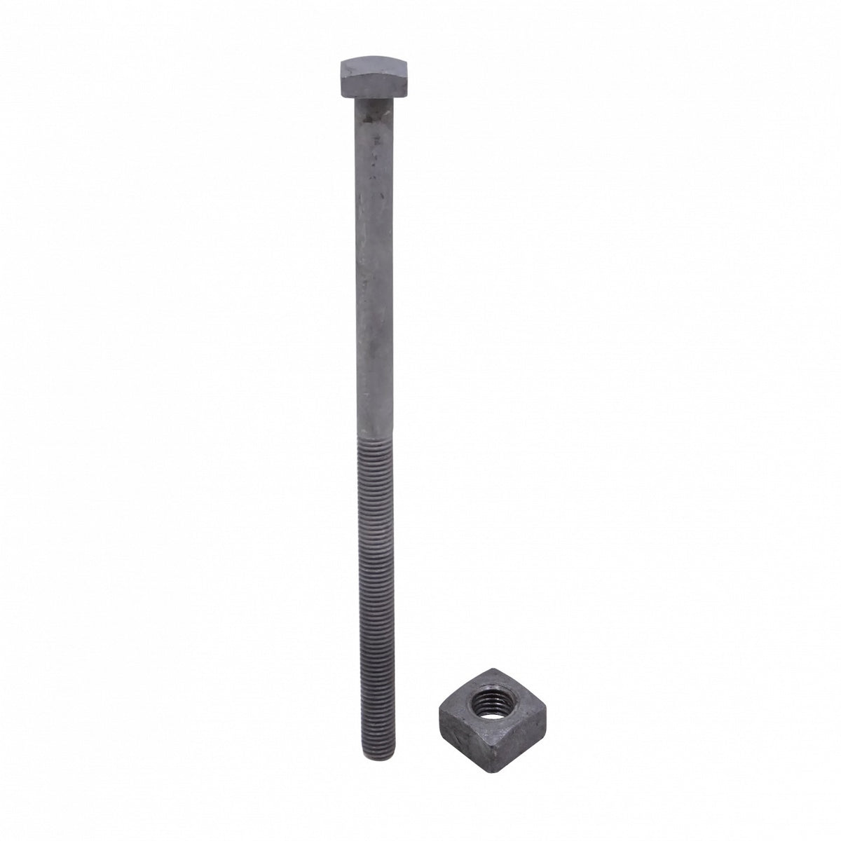 GTL00610 Perno de sección cuadrada 5/8 x 12 pulgadas con tuerca cuadrada de 27 mm, diámetro 0,625 pulgadas, longitud 12 pulgadas, 1 pieza