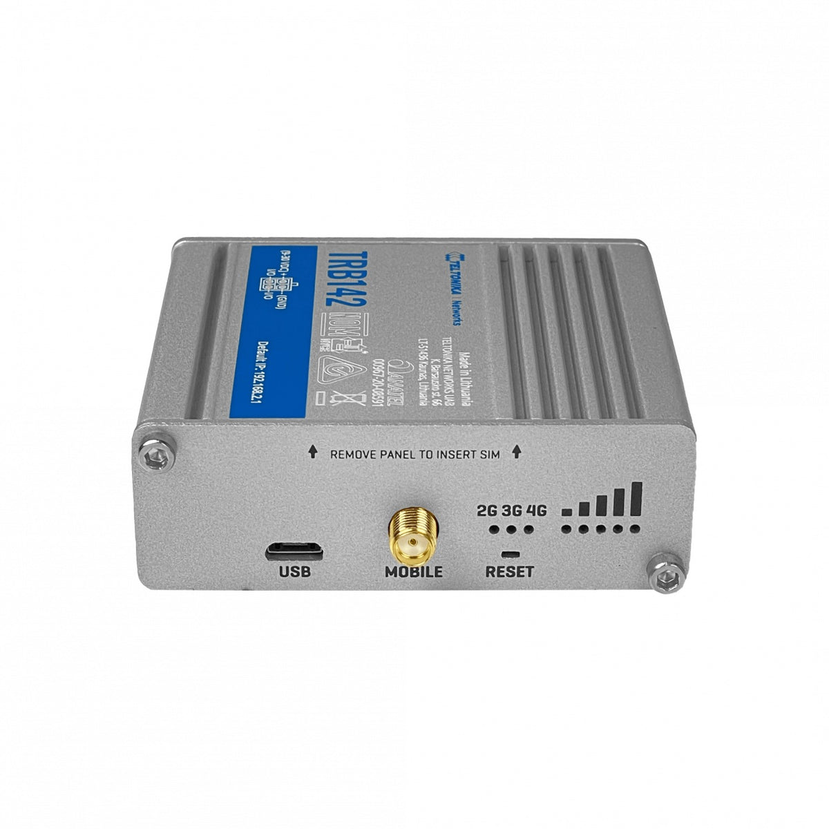 TRB142 TELTONIKA Pasarela RS232 4G/LTE-Cat1 3G/2G 1-Tarjeta SIM 1-Antena SMA USB 2-Entradas/Salidas 9-30V
