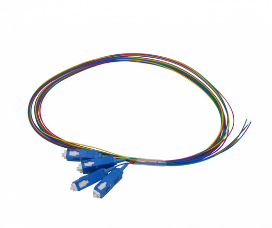 JFSC-4 Lote de 4 Pigtails de Fibra Óptica Monomodo SC/UPC 9/125um de 1,5 Metros con Cable de 0,9mm