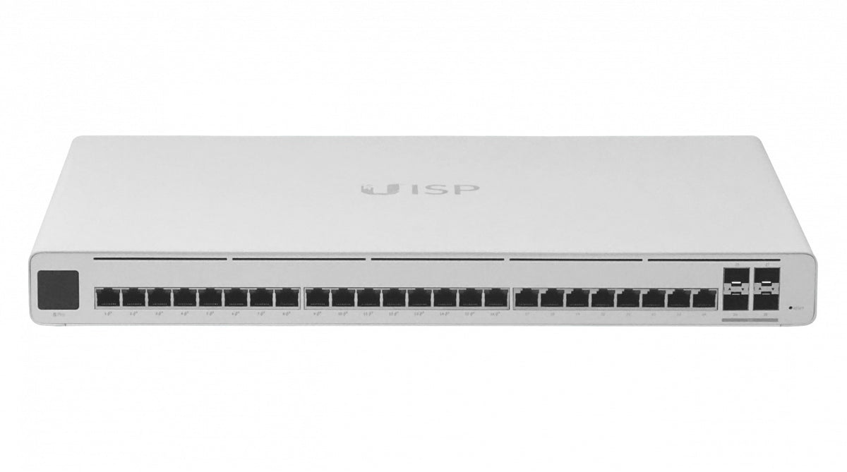 UISP-S-PRO. Conmutador UI 24-1000 (16 PoE pasivo, 4 SFP+ 10G, 27 V/220 W totales, 100-240 VCA, UISP-S-PRO-EU, UBIQUITI