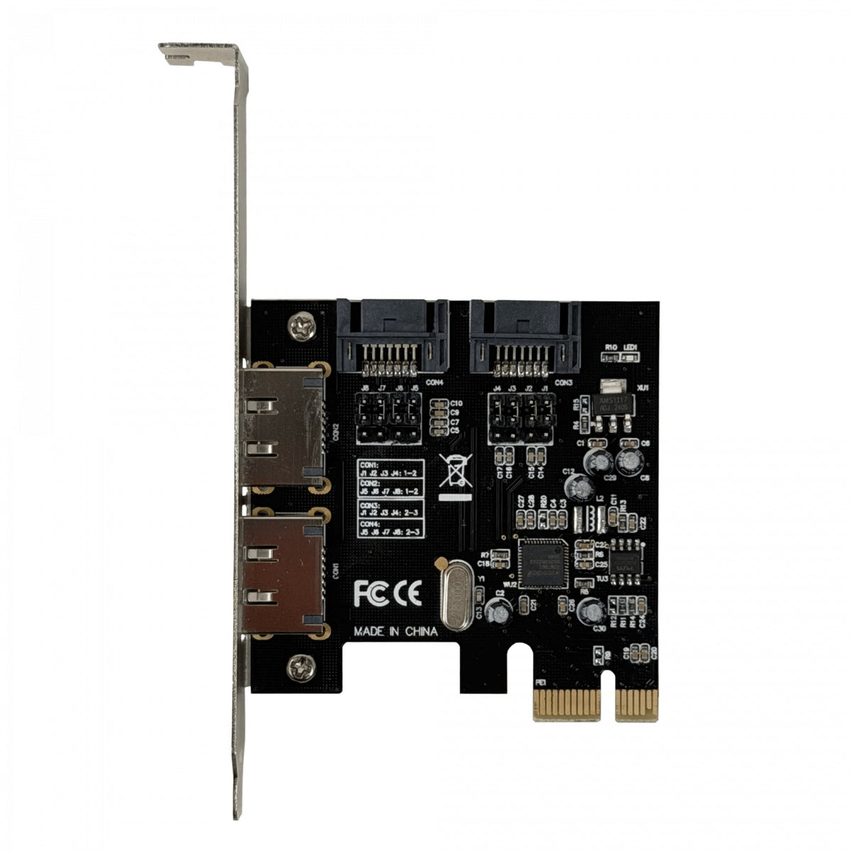 PCIE-SATA Tarjeta PCIe-x1 2-SATA3.0 2-eSATA3.0 PCIExpress ASM1061 asmedia