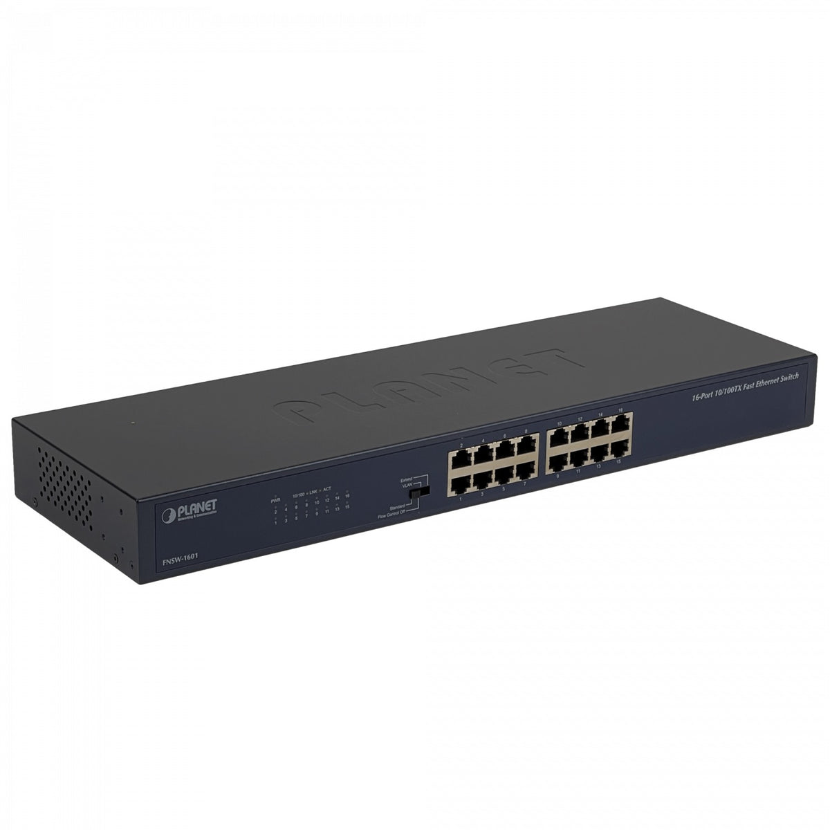FNSW-1601 PLANET 16-100 Conmutador no-Admin-Capa2 Bastidor 220V-Directo Selector-4-funciones