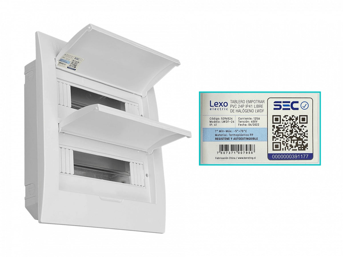 CADIN-24E. LEXO Panel Empotrable LSZH 24 Módulos Carril DIN IP41 IK08 5396424