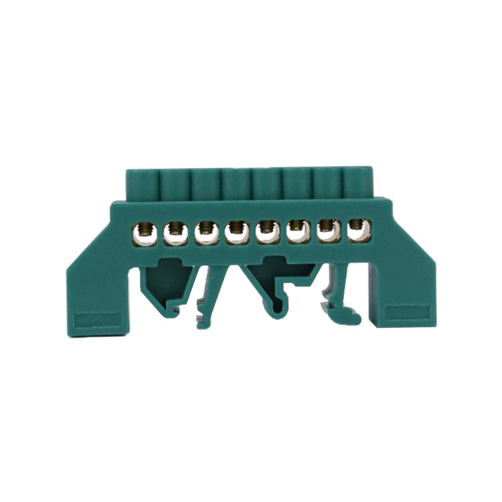 REGLETA-DV8 Bloque Distribución Verde 8 Terminales 4mm Carril DIN Reparto Eléctrico