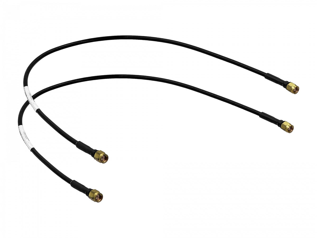 2RR Juego de 2 cables coaxiales rígidos negros RPSMA macho a RPSMA macho, tipo SM141, longitud 50cm (0.5 metros)