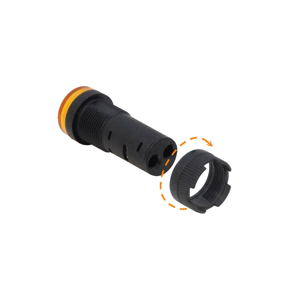 PILOTO-LED-B Naranjo LuzPiloto LED 220VAC 14mm-diametro 19mm-cabeza 45mm-altura