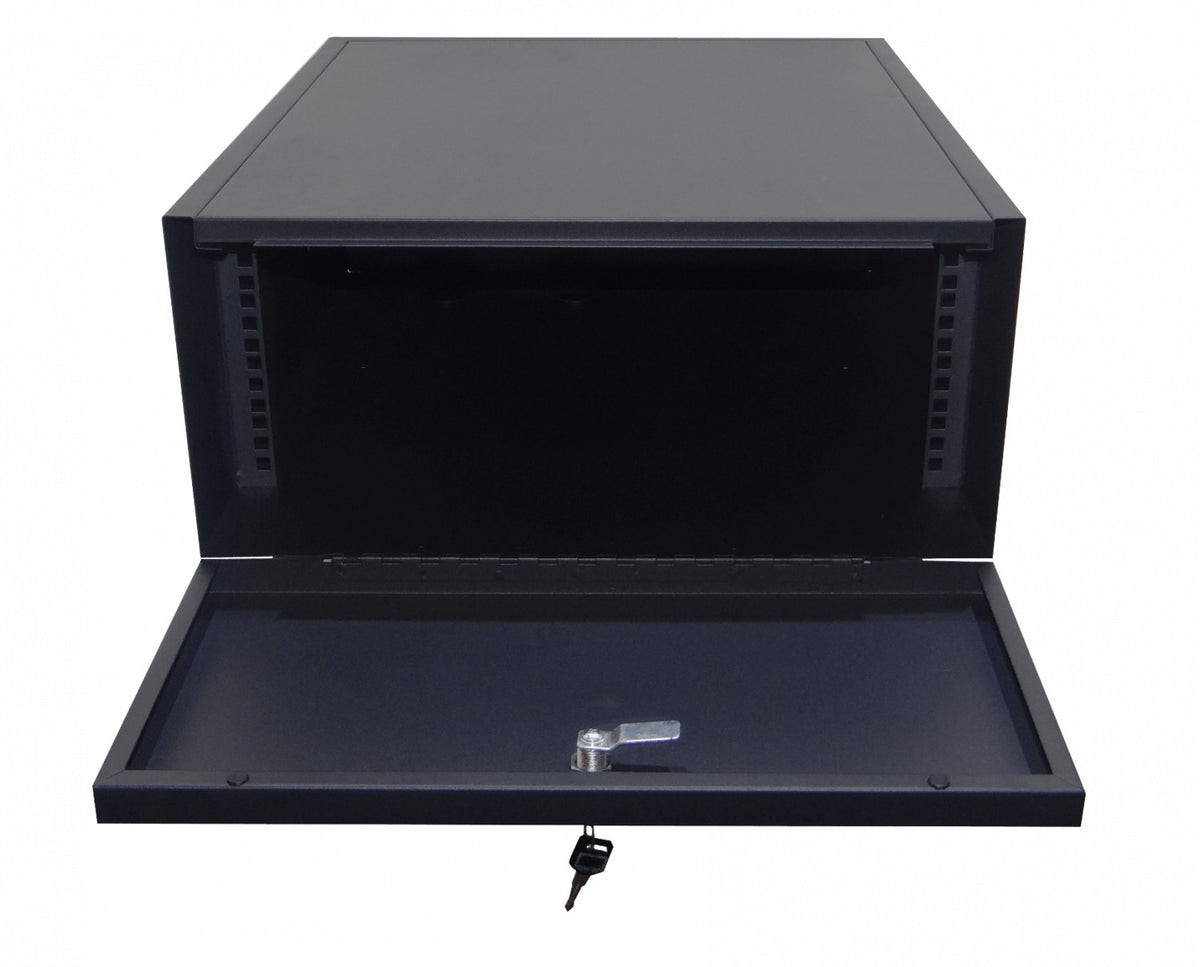 RK04-6LF LINKMADE Gabinete de Pared para Rack 4U 60cm de Profundidad Puerta Metálica de Seguridad Color Negro