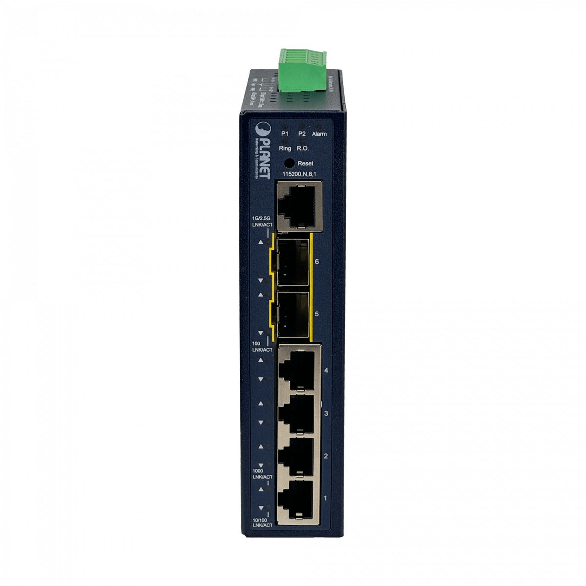 IGS-5224 PLANET 4 puertos 1000 1 SFP 1 SFP-2.5G Conmutador Industrial Administrable Capa 2 Montaje Riel-DIN 12-48VDC
