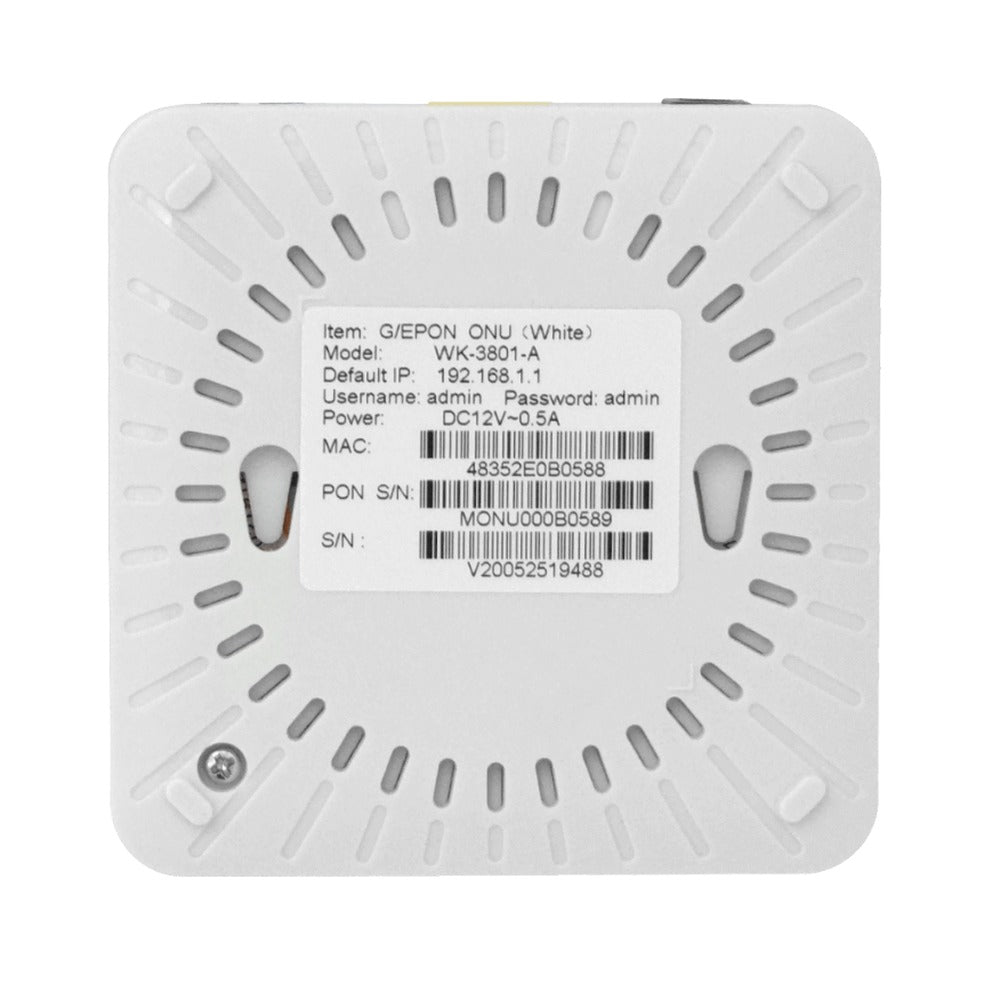 WK-3801 WOLCK ONU XPON 1 puerto 1000 1 PON SC/PC monomodo 1310/1490nm incluye fuente 12V 5.5x2.1