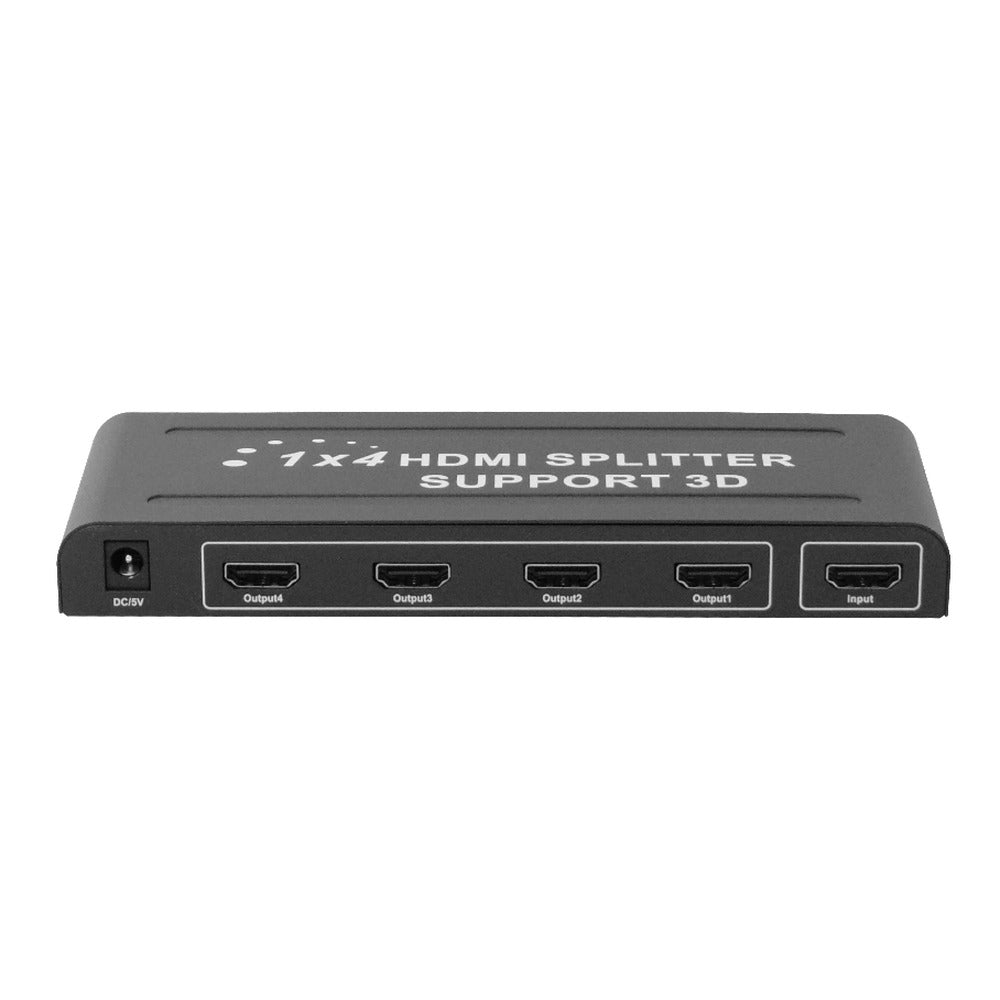 HDMI-1X4 Distribuidor HDMI 1x4 v1.4 1080p 1 Entrada 4 Salidas con Fuente 5V-2A y 5 Cables HDMI-H HDTV-104