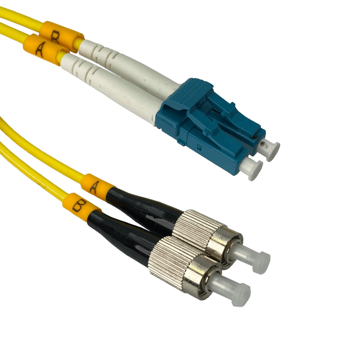 JFSLF3. Cable puente de fibra óptica monomodo SM dúplex de 3 metros con conectores LC a FC, núcleo de 9/125 µm y cubierta LSZH (libre de halógenos)