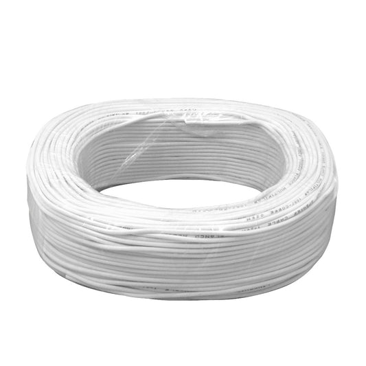 1X26W Blanco 1x26awg Alambre de Cobre 0,13mm2 Bobina de 100 metros Cable Conductor con Aislamiento 7 hilos de 0,15mm