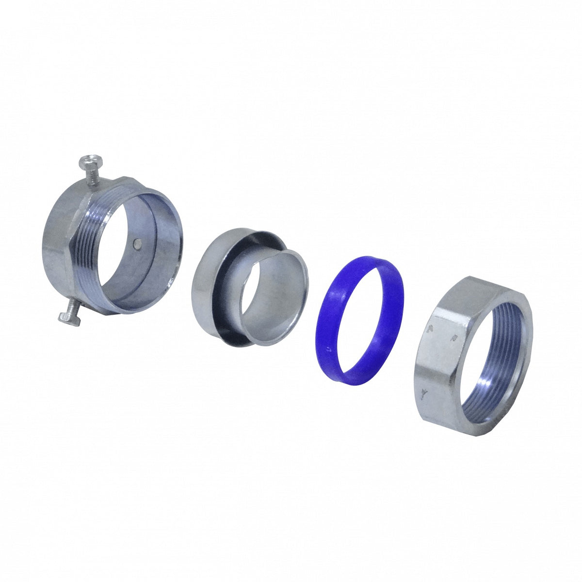 MEMT50 Adaptador Metálico de Unión EMT a Tubería Flexible de 50mm, Rango 35-49mm a 37mm