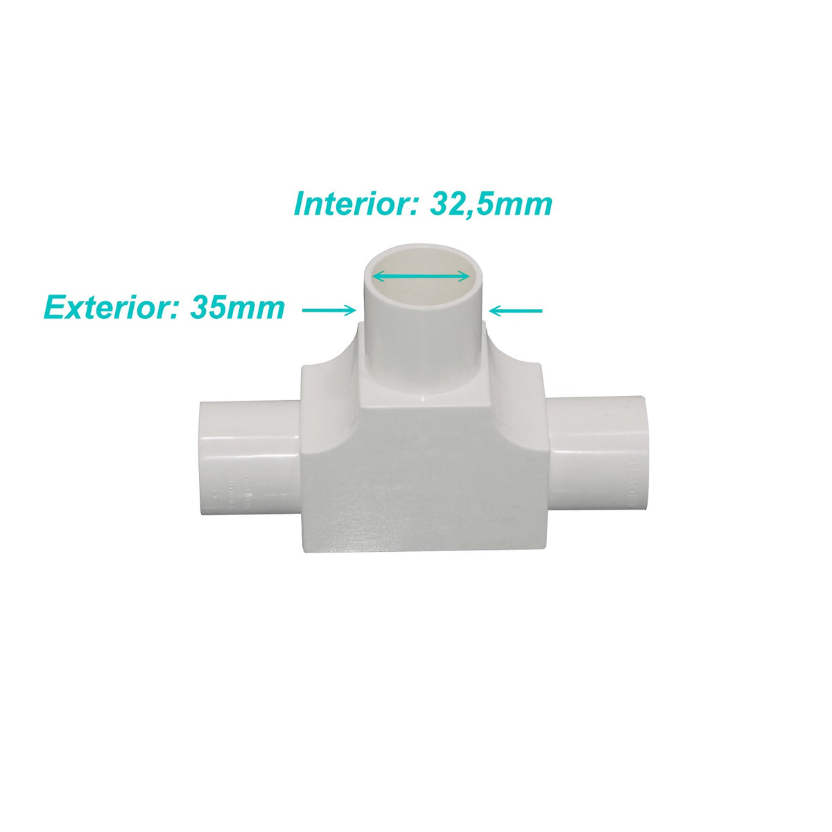 PVC32-TT LINKCHIP Derivación en T con Tapa para Tubería de PVC Blanco de 32mm