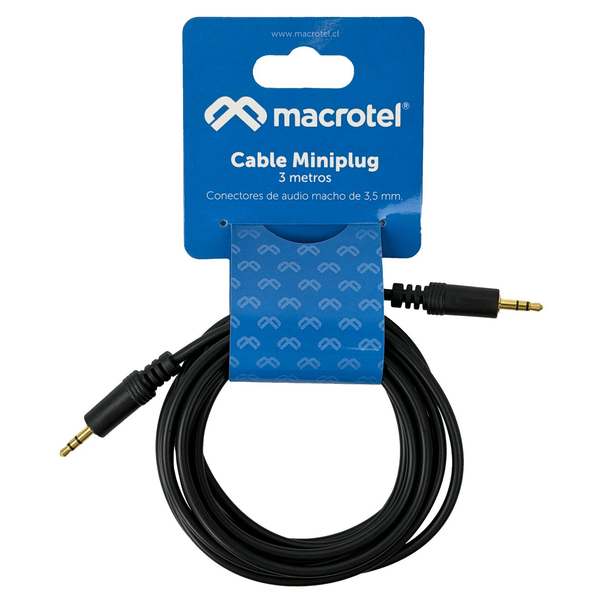 AUDIO-3M 3,5mm-MM MACHO-MACHO 3MT CABLE SONIDO PLUG-PLUG Phone-1/8