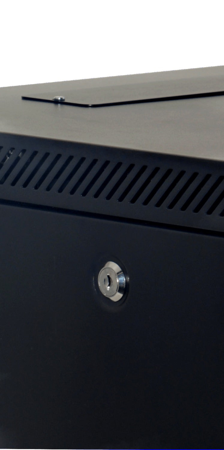 RK09-6L 60cm-Profundidad 9U Armario Rack Pared Negro incl-M6-2U