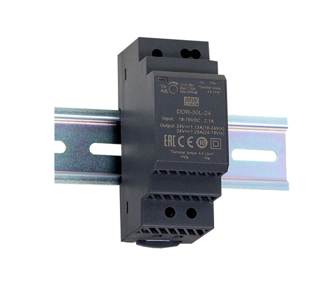 Conversor DC-DC riel DIN 30W DDR-30 - 18 a 75VDC - 12V