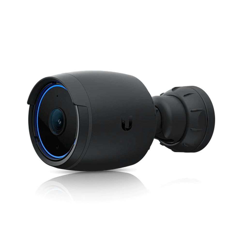 UVC-AI-BULLET. Cámara IP tipo bala de Ubiquiti con resolución 5/4MP, detección de personas/vehículos, visión nocturna IR, clasificación IP65, resistencia IK04, micrófono integrado y alimentación PoE 802.3af. Modelo UVC-AI-BULLET-EU.