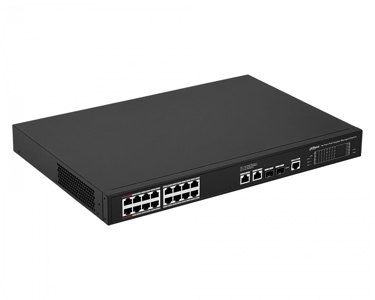 S4220 DAHUA 18-1000(16-PoE-af/at/bt) 2-SFP 190W L2 Consola Switch Administrable Rack
