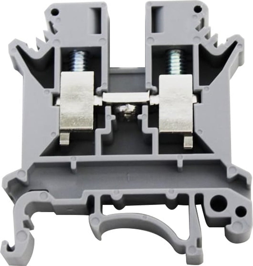 Bornera riel din 6mm² con tornillo de fijación Serie BS 41A - Gris