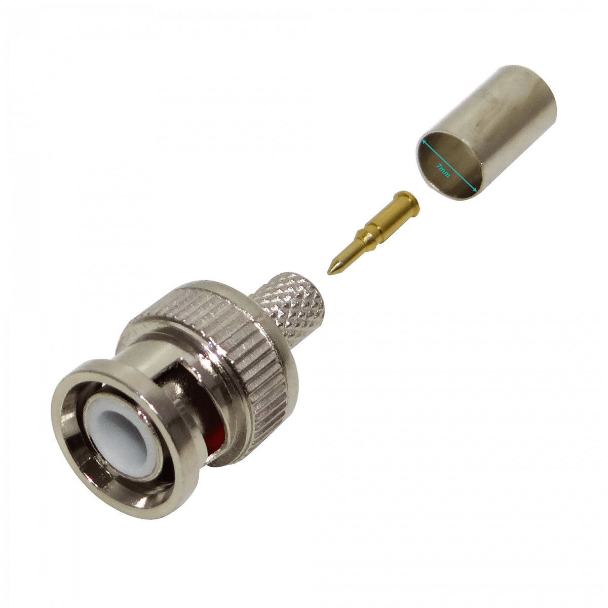 BAC027 10 unidades BNC-Macho para Crimpar 75OHM Conector Coaxial para cable RG59