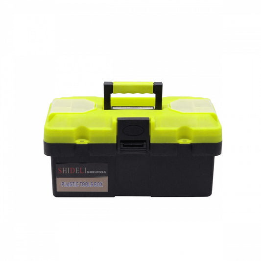 MALETIN-14 SHIDELI Estuche portaherramientas negro y amarillo de 36x18x18cm con compartimento interior