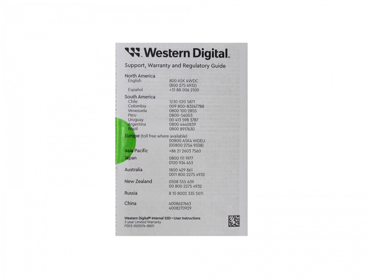 SSD480. Unidad almacenamiento WESTERNDIGITAL 480GB velocidad transferencia 545-520mb/s Sata3 2.5 7mm disco estado sólido WDS480G3G0A