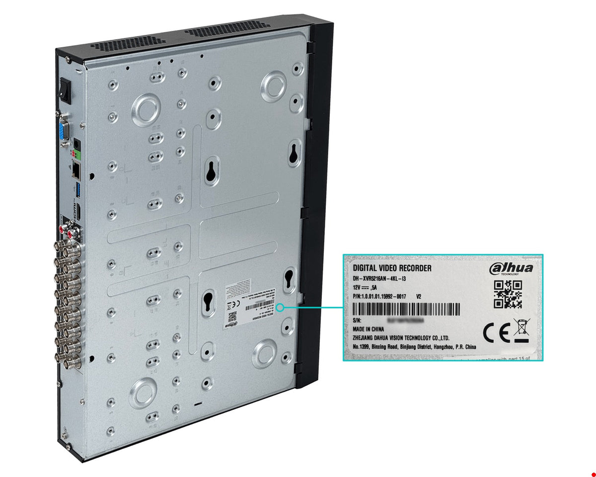 XVR5216. DAHUA Híbrido triple 4K 16-BNC-H 2-RCA-H HDMI VGA LAN USB IP 8MP Necesita-2xSATA