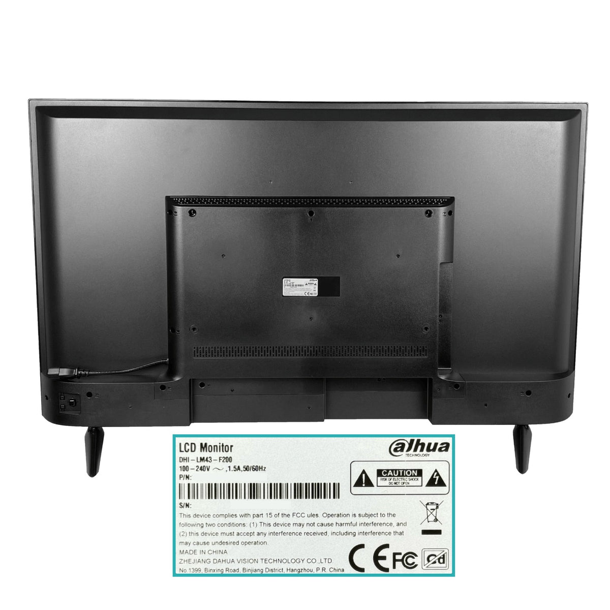 LM43 DAHUA Monitor 43-Pulgadas Full HD HDMI VGA USB 1920x1080 100-240Vac