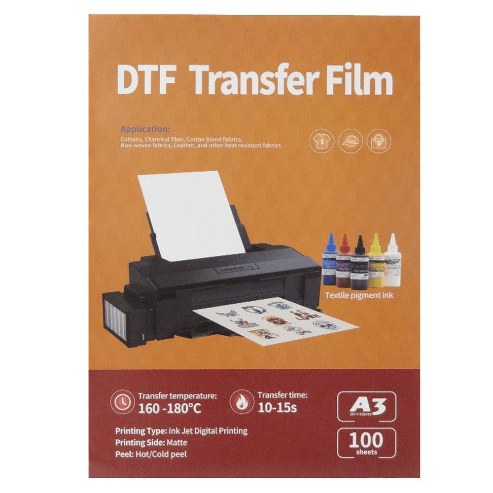 DTF-A3 DTF Printing Film 100-hojas A3 297x420mm para estampado en tela