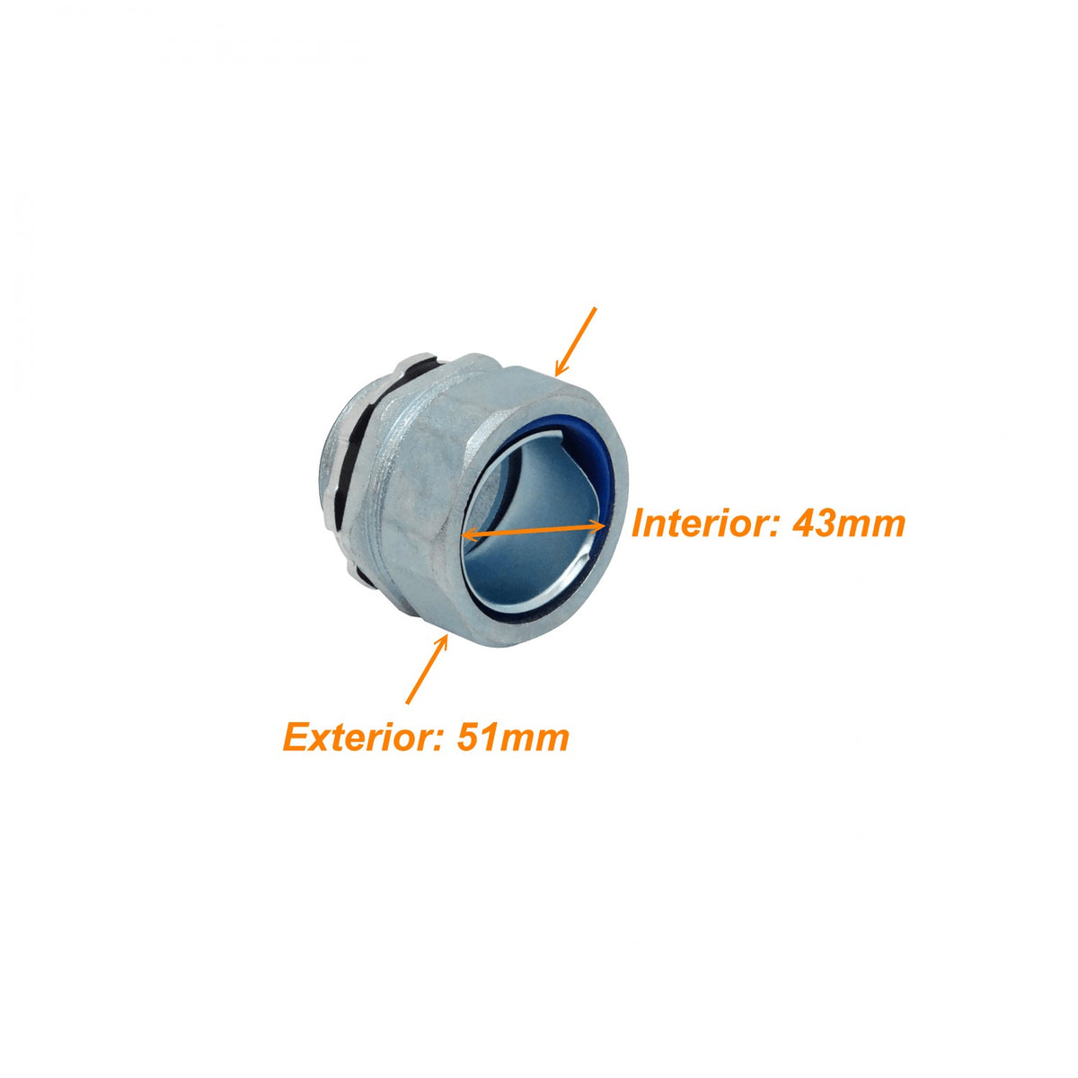 M40-SA Prensaestopas Metálico de 40mm para Conducto Flexible con Protección IP65