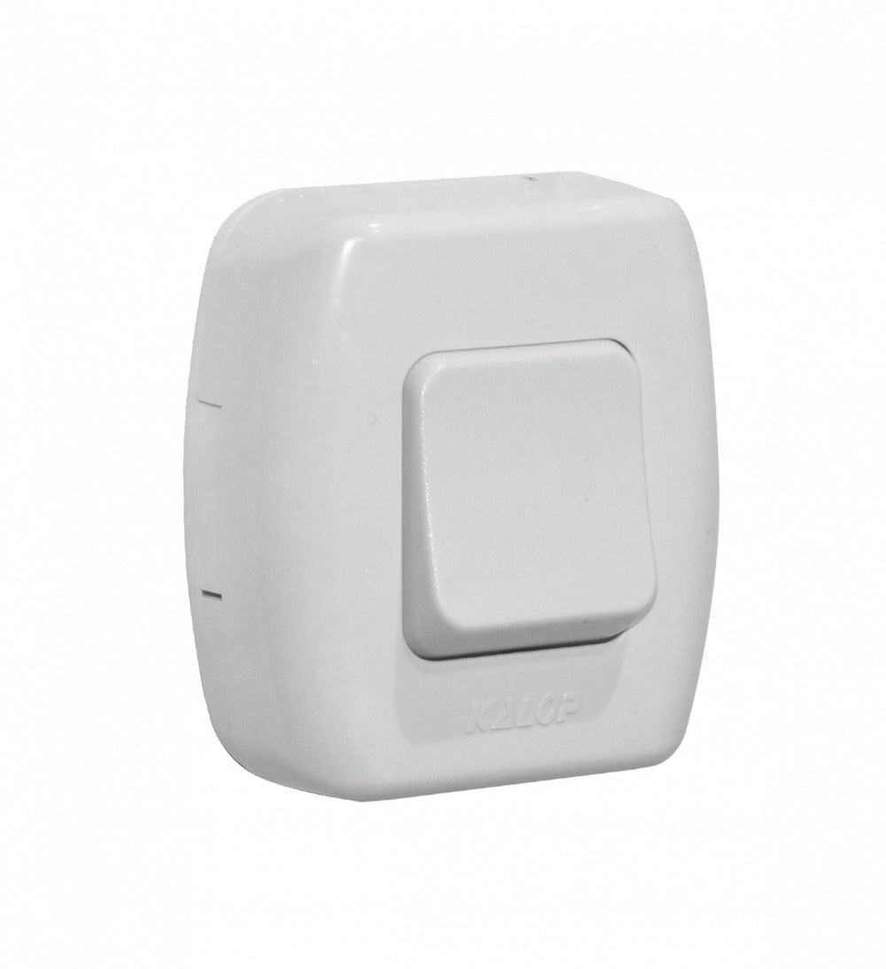INTERRUPTOR KALOP 9/24 Pulsador Sobrepuesto Unipolar Blanco Tekna Referencia KS39658