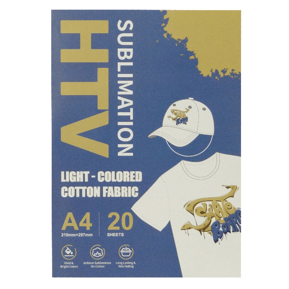 TRH-HTV Papel Vinílico para Sublimación 20-Pliegos A4 210x297mm para Estampado en Tela de Algodón