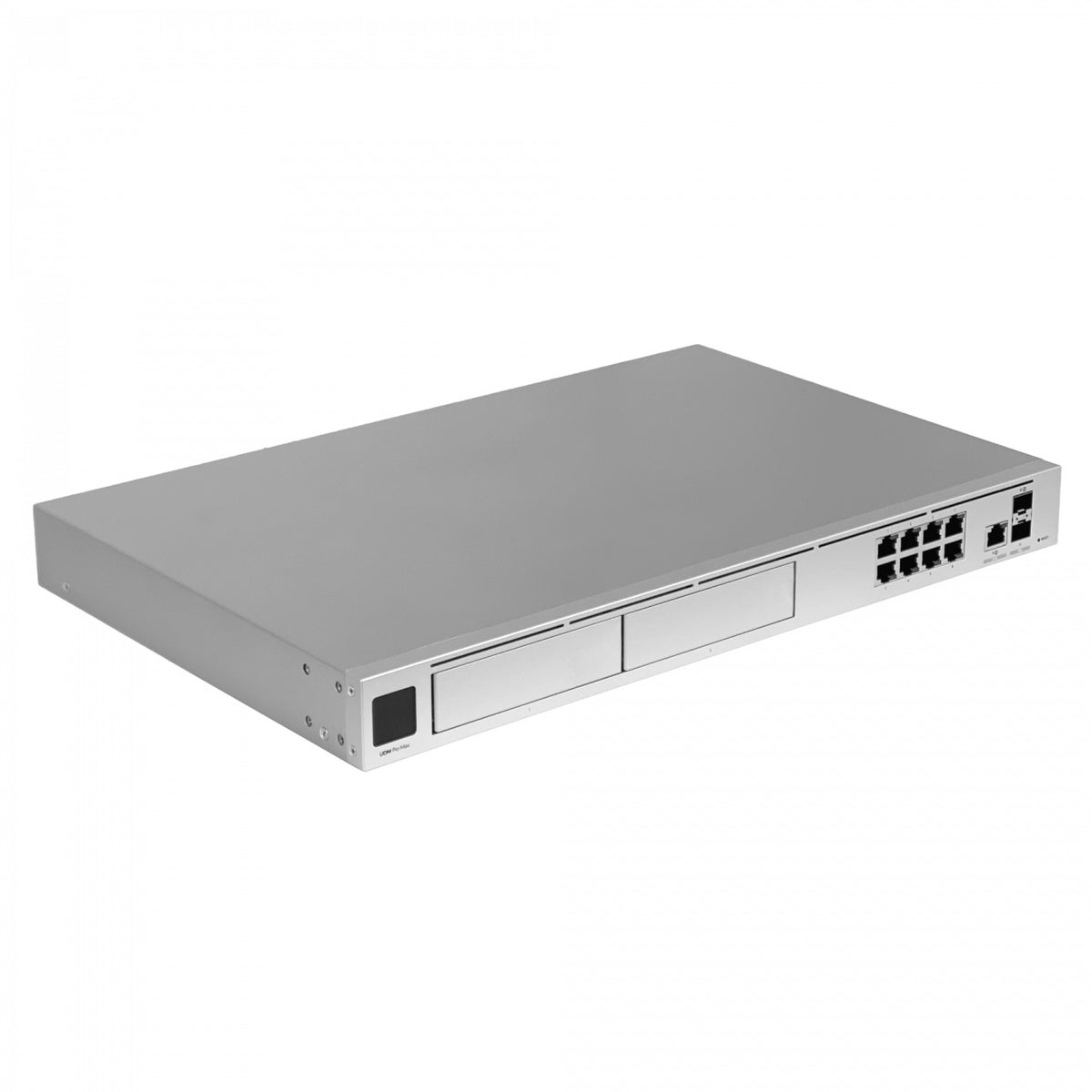 UDM-PRO-MAX. Puerta de enlace UniFi Cloud con 128 GB, puertos 8×1 Gbps, 1×2.5 Gbps, 2×SFP+ de 10 Gbps, 2 bahías para discos de 2,5"/3,5", modelo UDM-PRO-MAX-EU, marca Ubiquiti.