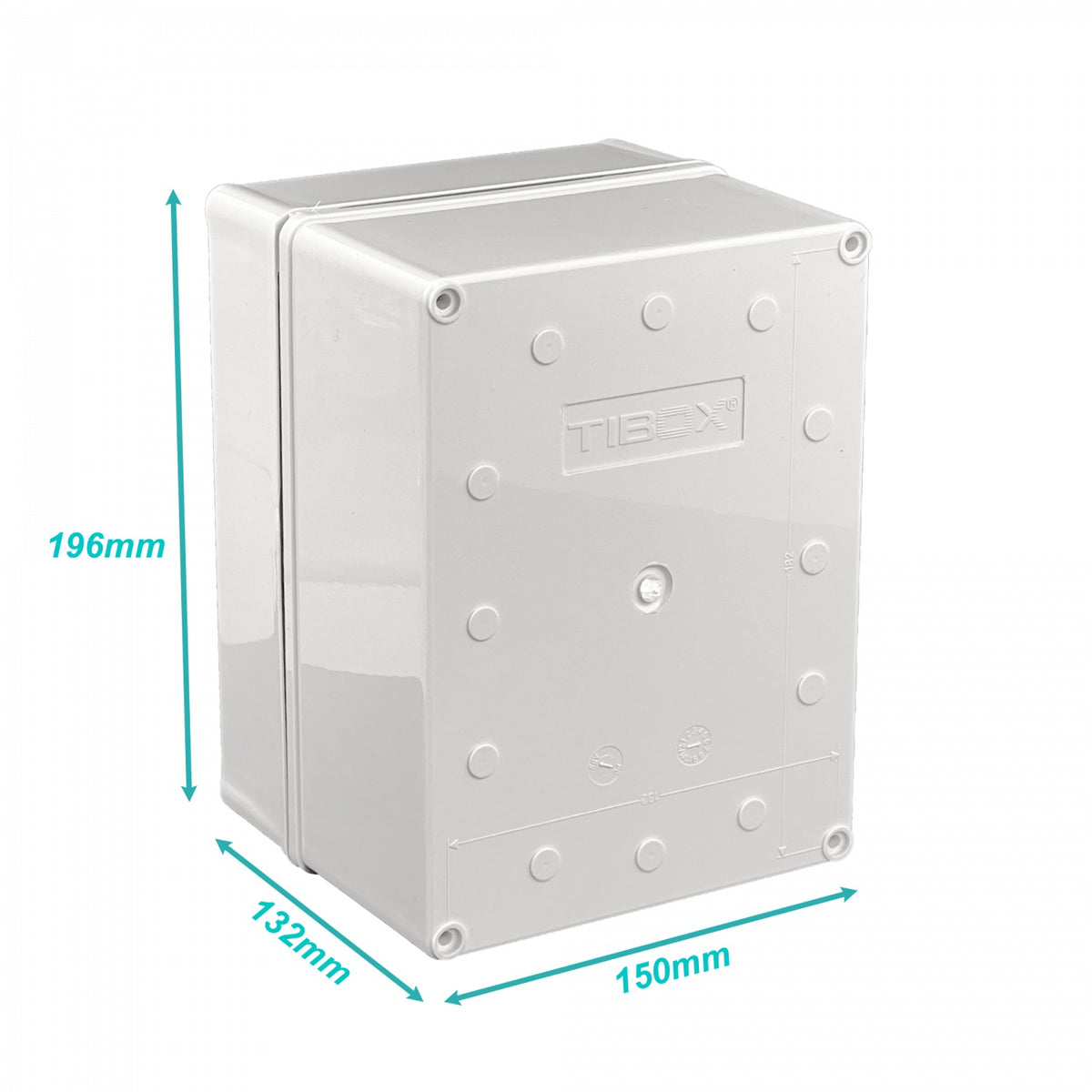 TJ-AG-1520-1. TIBOX 150x200x130mm Cubierta-Gris Caja Gris de Plástico IP66 RoHS