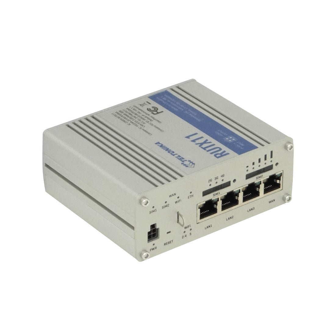 RUTX11 TELTONIKA Enrutador Inalámbrico 4G/LTE-300mbps Doble-Sim 3-Antena-SMA 4-Puertos-1000 1-USB GPS