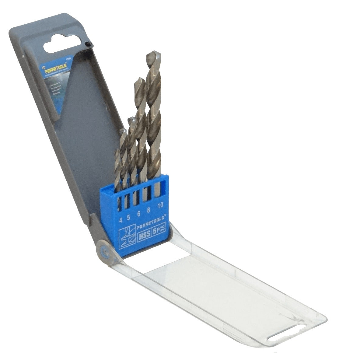 BROCAS-METAL Juego de Brocas para Acero 4x75mm 5x87mm 6x93mm 8x117mm 10x132mm Pack-5piezas F3169