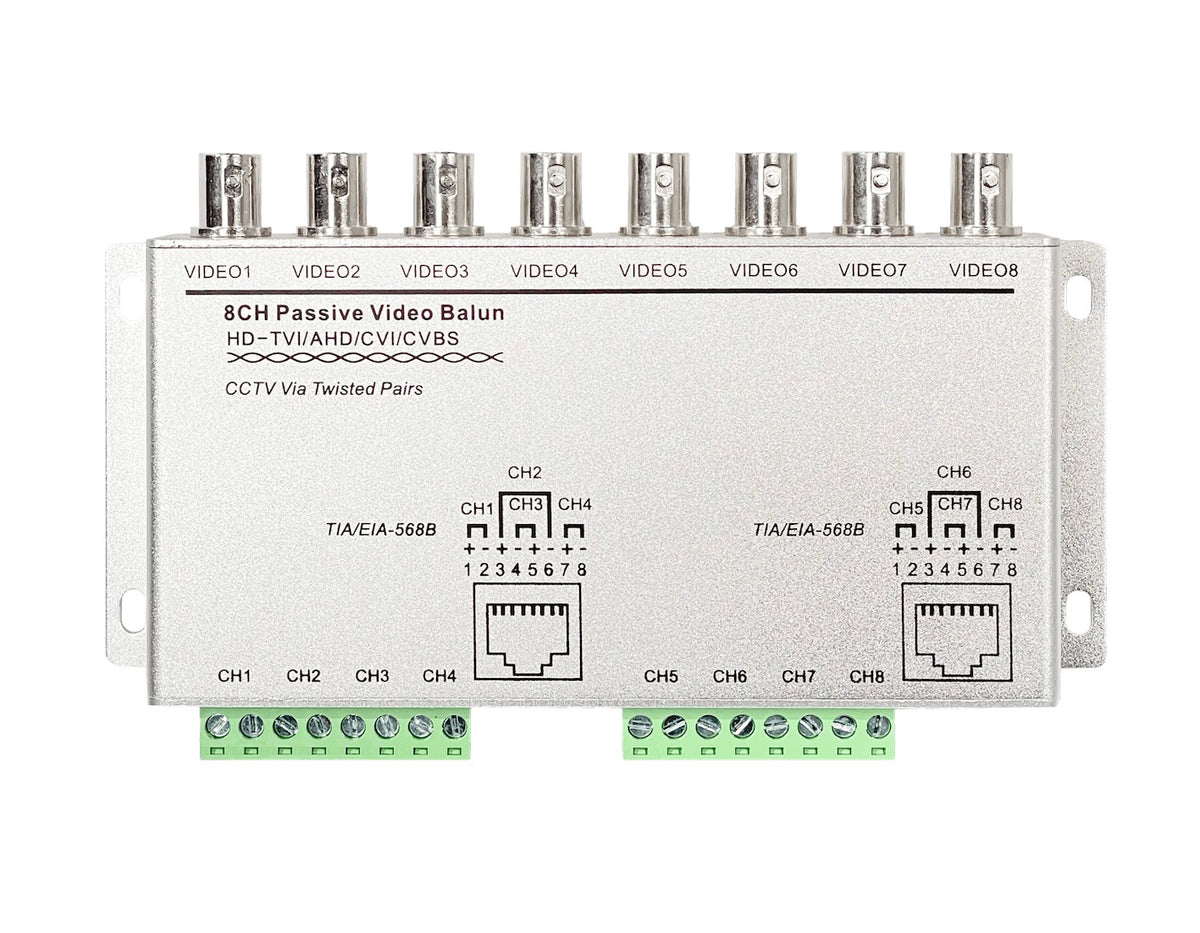 TRAN-8CH Transceptor Pasivo 8-Canales 2-RJ45 8-BNC CVI TVI AHD
