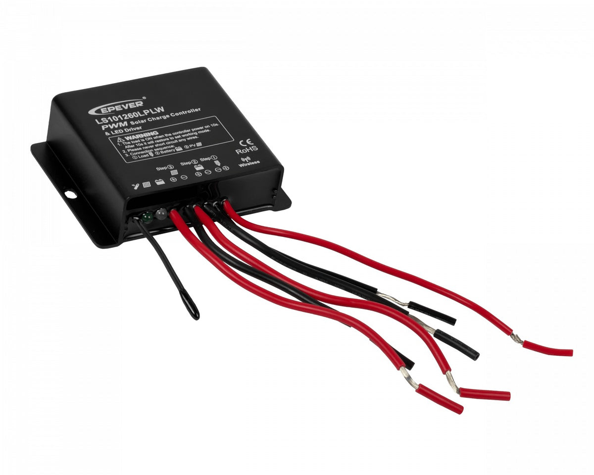 LS101260LPLW EPEVER Controlador Carga 10A IP67 12V/24V PWM Energía Solar Indicador LED Comunicación RS485