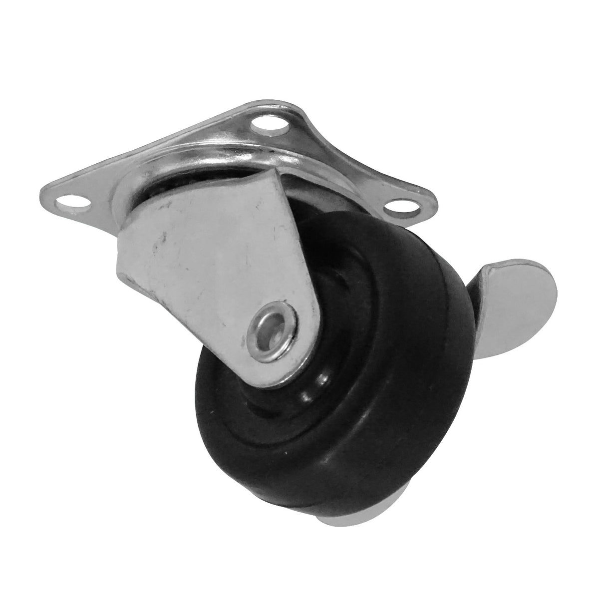 RUEDE-1 Rueda Giratoria de 1,5 pulgadas con Bloqueo Color Negro Capacidad-20Kg 38x46x54mm