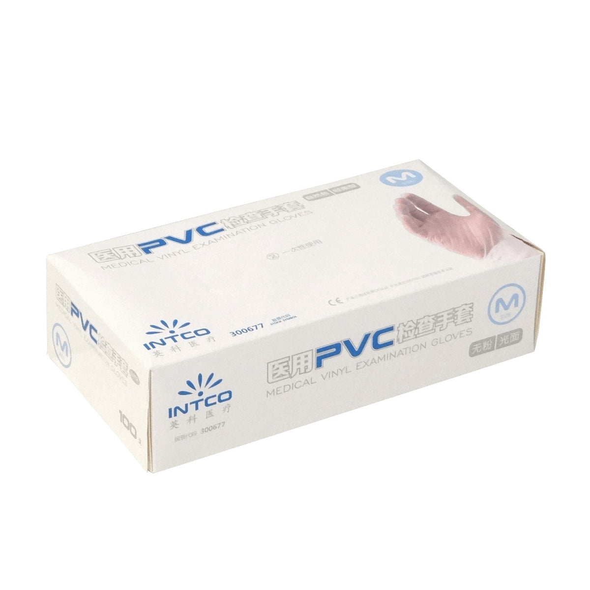 GUANTEM 100-unidades Talla-M 50-pares Guante de PVC Blanco Descartable Medium Mediano