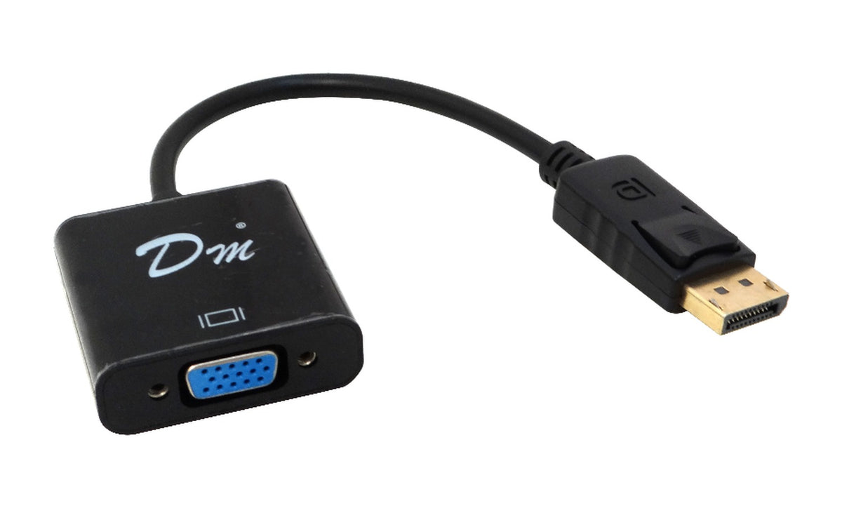 UL-DPVGA Adaptador DisplayPort Macho a VGA Hembra de 15cm para Conversión de Video en Color Negro