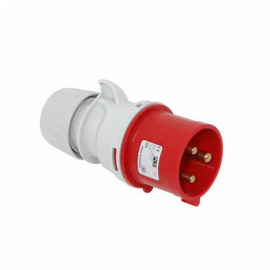 023-9. PCE Tipo023-9h 32A IP44 Macho Volante Clavija Industrial 690V 2P+Tierra