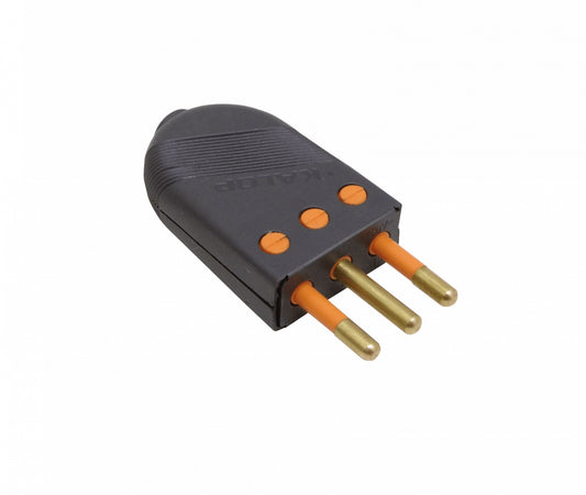 EMV2PT KALOP ENCHUFE MACHO VOLANTE 2 POLOS + TIERRA NEGRO 10A NORMA SEC-60477 KL44403